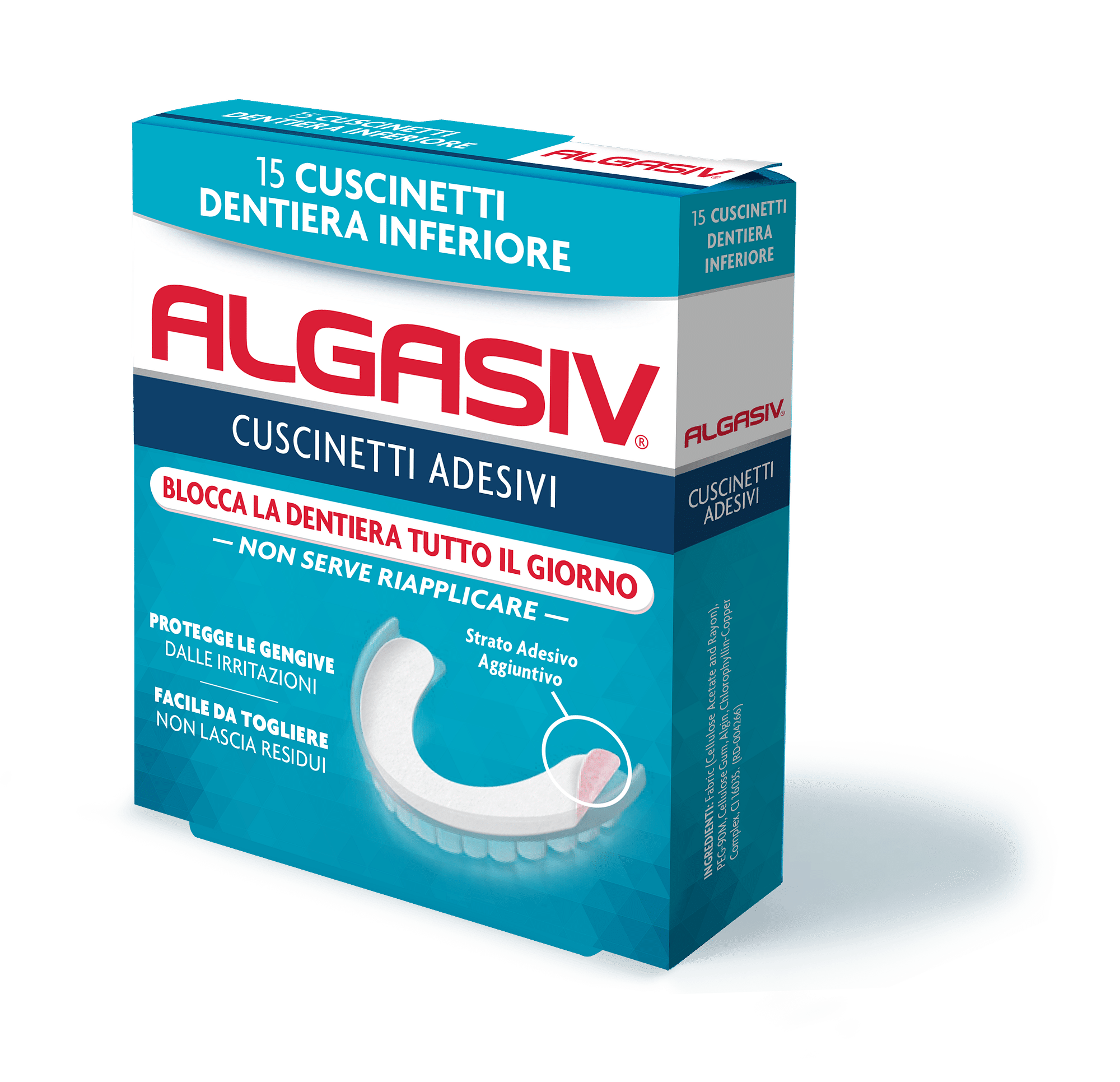 Algasiv Adesivo Per Protesi Dentaria Inferiore 15 Pezzi