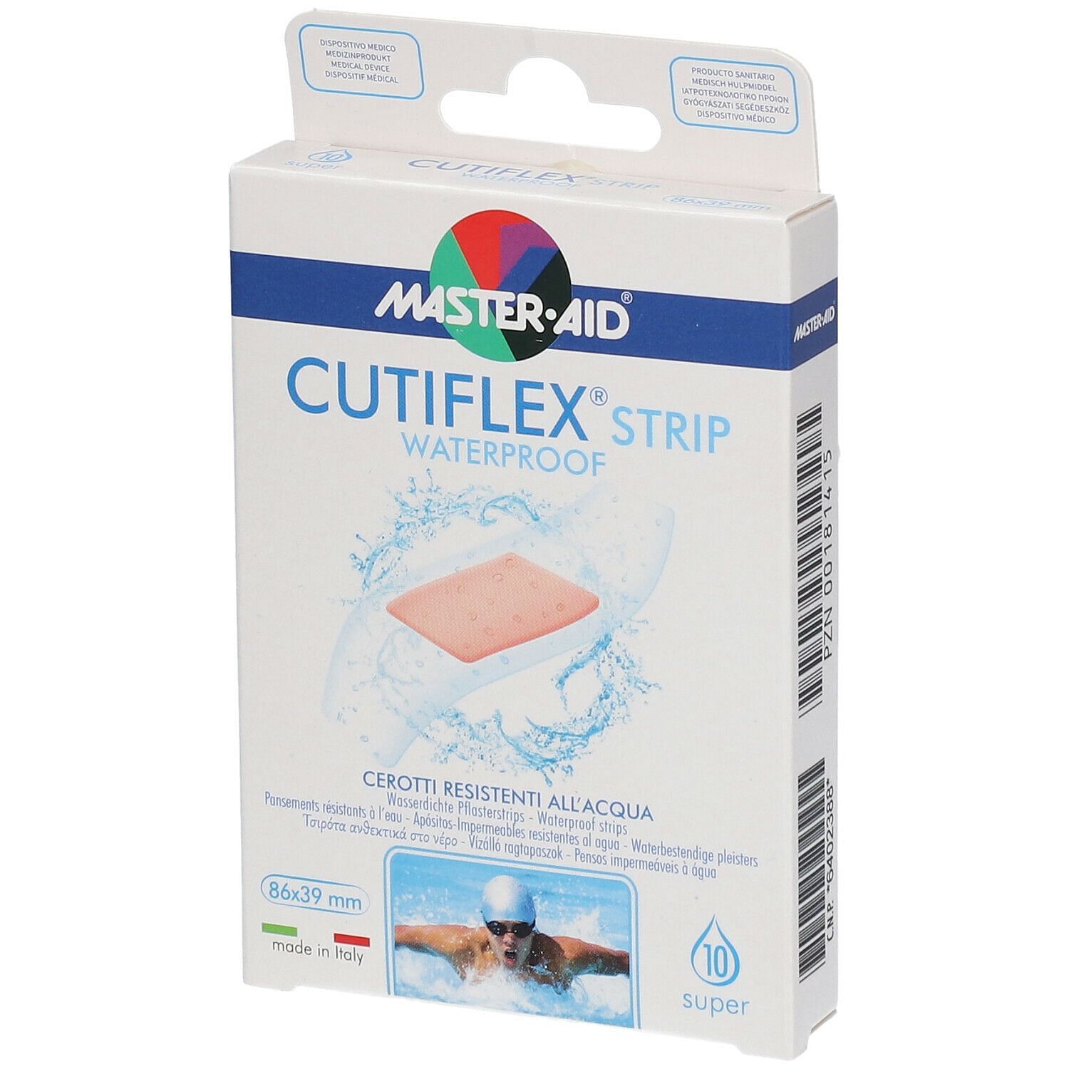 Cerotto Master Aid Cutiflexmed Strip Trasparente Impermeabile Supporto In Poliuretano Super 10 Pezzi