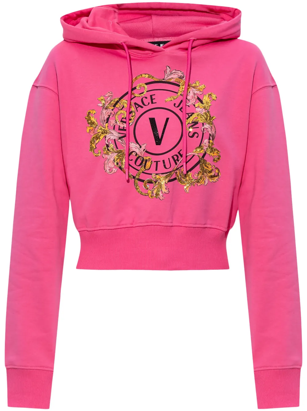 Versace Jeans Couture appliqué hoodie - Rosa