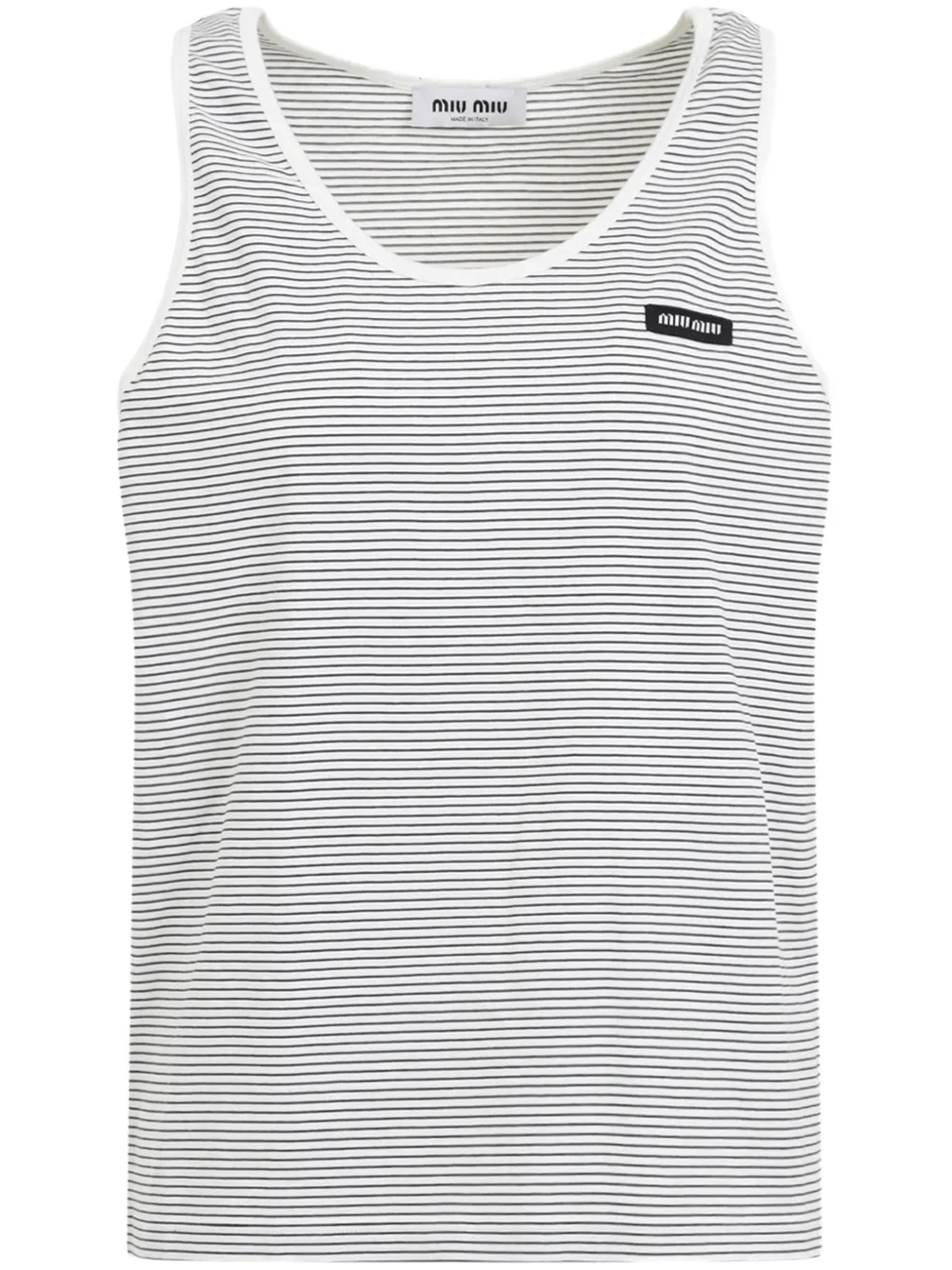 Miu Miu striped tank top - Bianco
