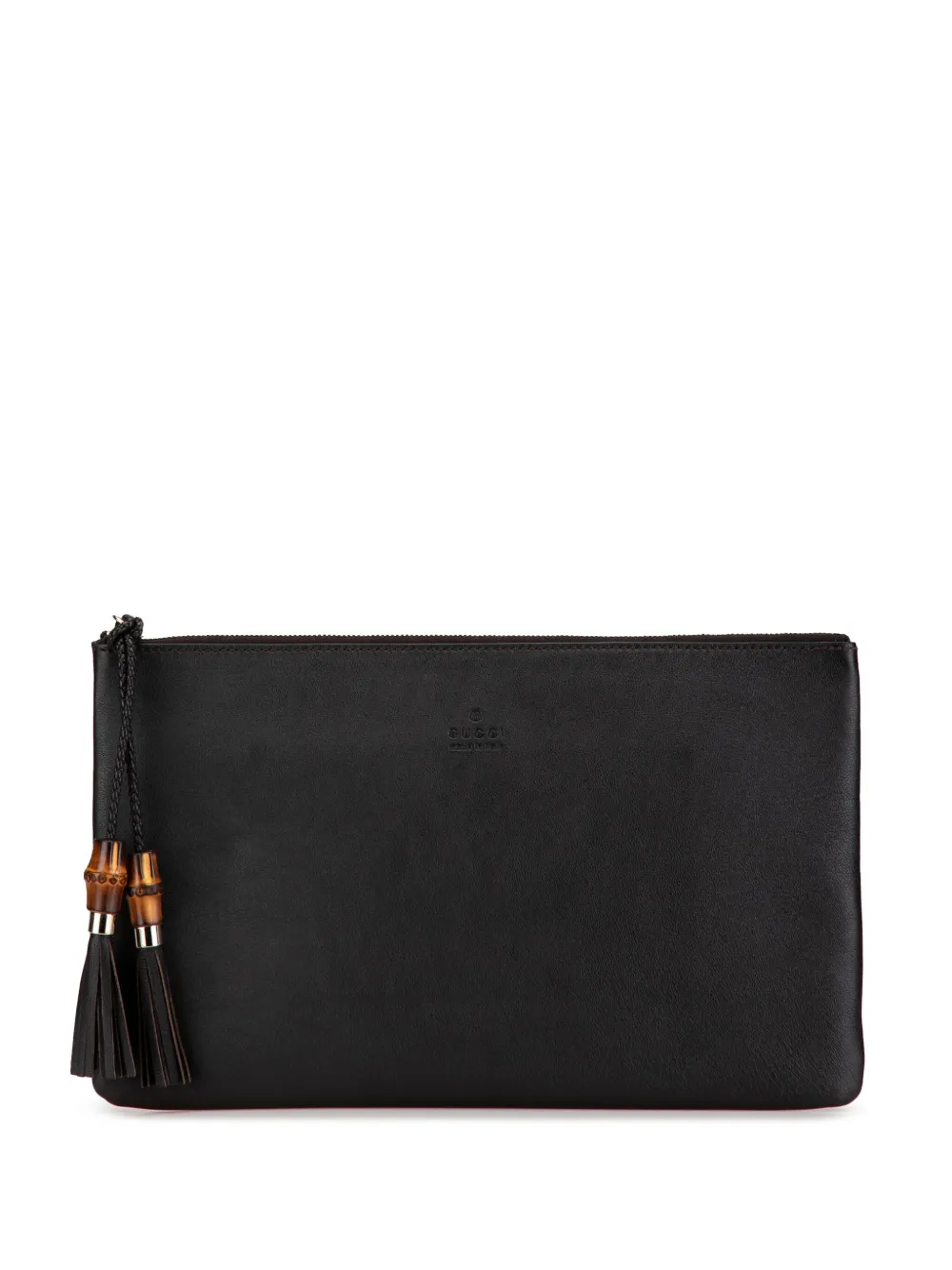 Gucci Pre-Owned 2000-2015 Calfskin Bamboo Tassel clutch bag - Nero