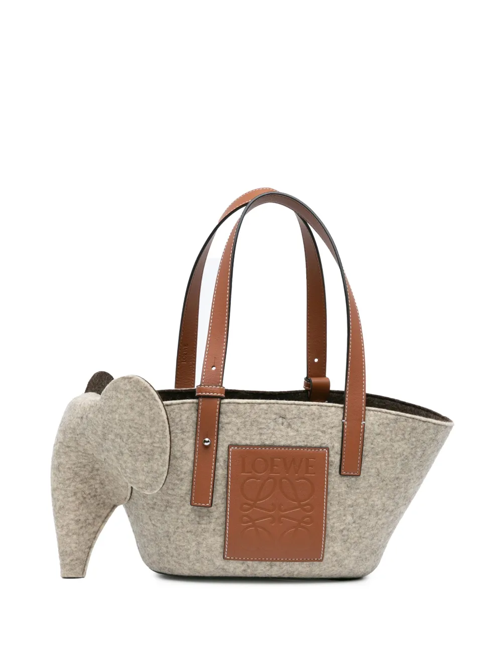 Loewe Pre-Owned 2021 Small Felt Elephant Basket tote bag - Grigio