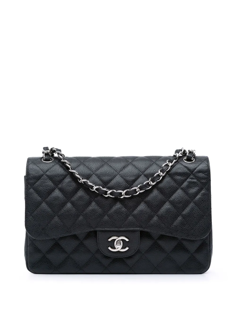CHANEL Pre-Owned 2010-2011 Jumbo Classic Caviar Double Flap shoulder bag - Nero