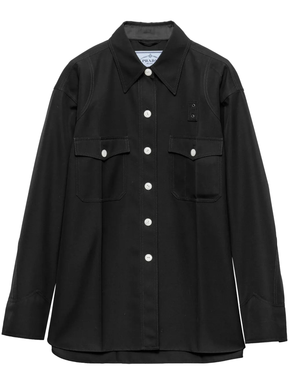 Prada wool gabardine coat - Nero