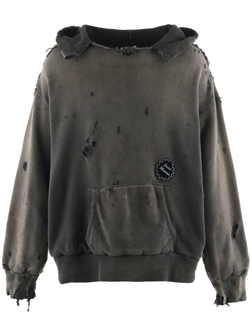 SAINT MXXXXXX distressed hoodie - Grigio