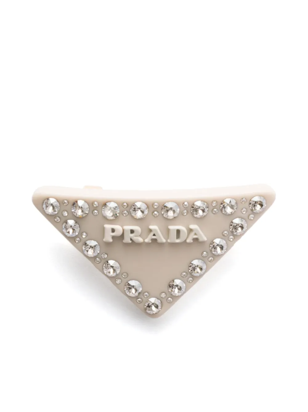 Prada triangle-logo hair clip - Toni neutri