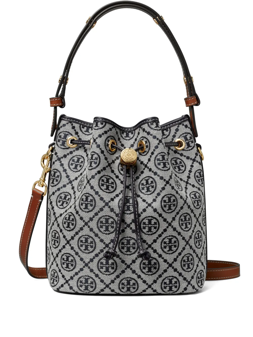 Tory Burch T-Monogram bucket bag - Grigio