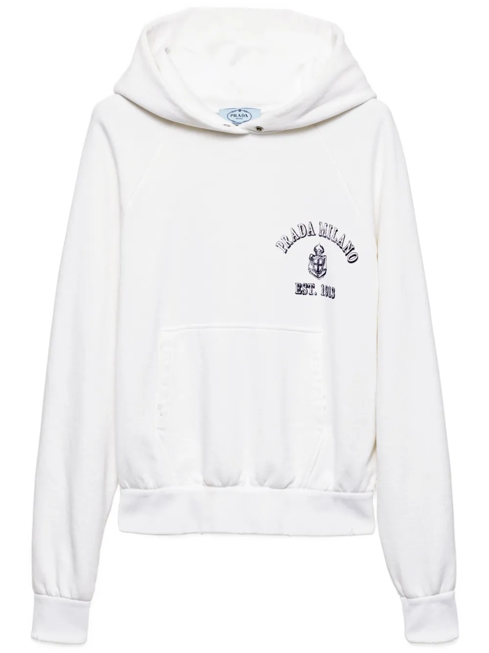 Prada logo-print hoodie - Bianco