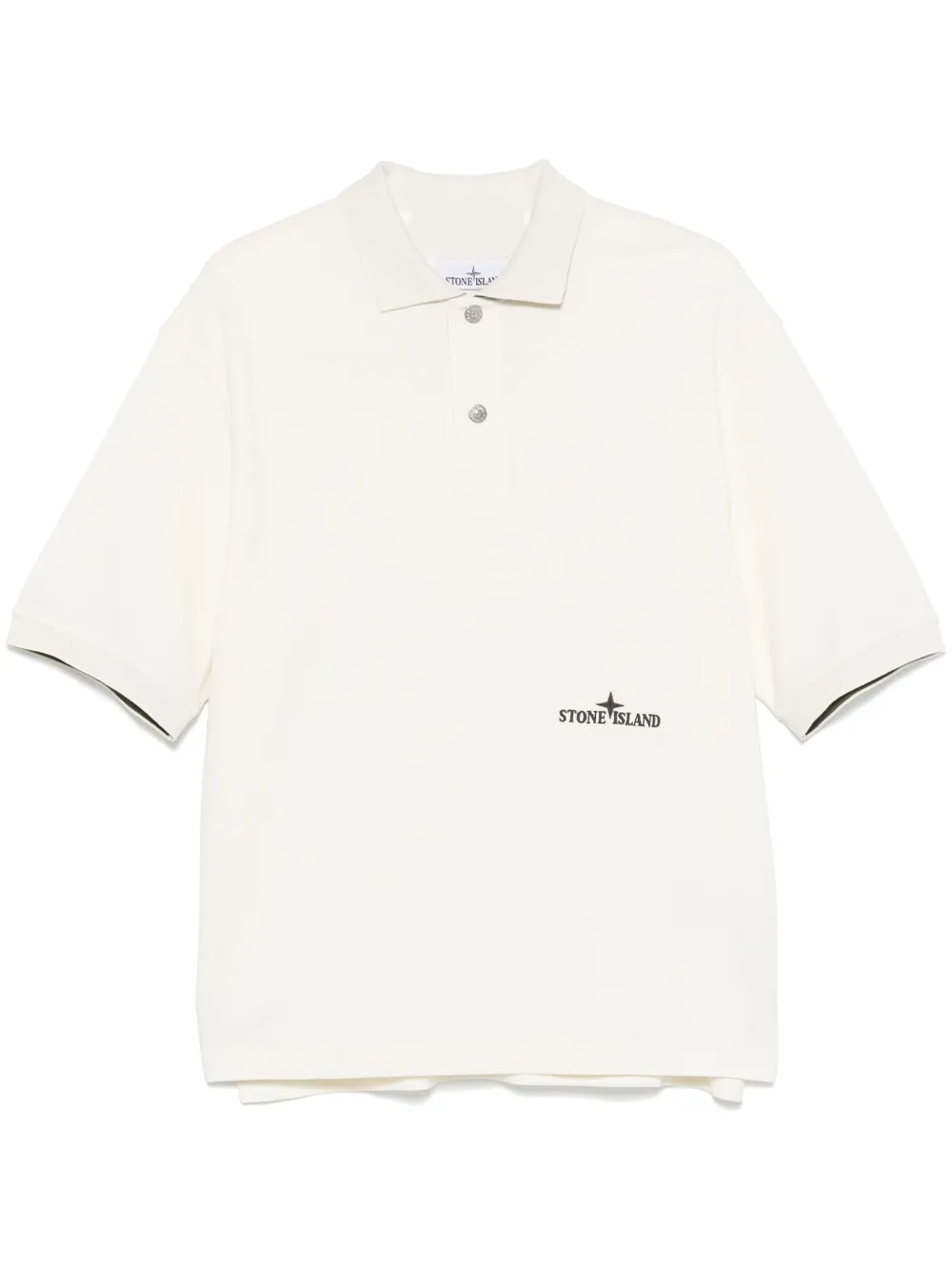 Stone Island logo-embroidered polo shirt - Bianco