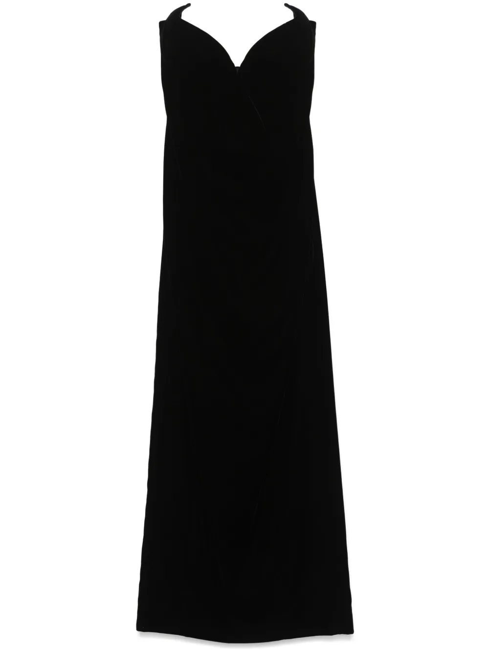 Mugler strapless velvet maxi dress - Nero