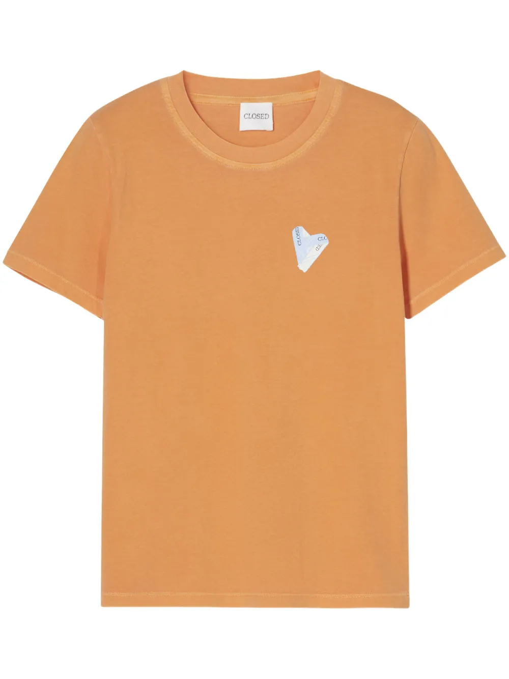 Closed print-detail T-shirt - Arancione