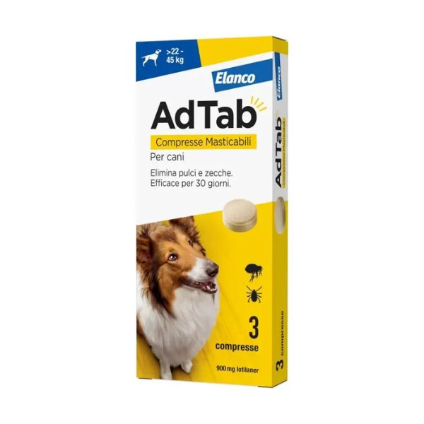 Adtab elanco compresse masticabili antiparassitario orale per cani - cani >22 - 45 kg - antiparassitario per cani