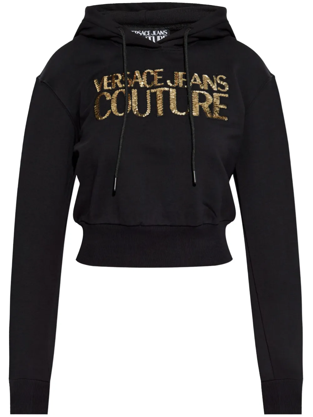 Versace Jeans Couture sequin-logo hoodie - Nero