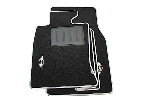 Tappeti In Moquette Su Misura Compatibili Con Tappeti Moquette Sprint Per Mini R55 Clubman Dal 2006-2015 Carbon Inox