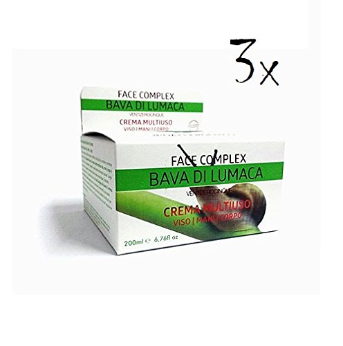 3 X Face Complex Snail Cream Lumaca Crema Anti Rughe Anti Aging 200 Ml