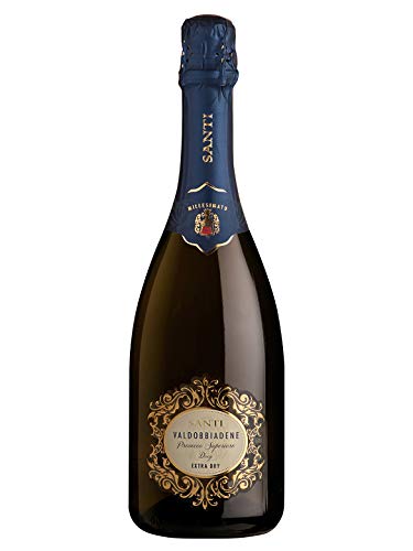 Valdobbiadene Prosecco Superiore Docg Extra Dry - Santi - Vino Bianco Spumante 2019 - Bottiglia 750 Ml