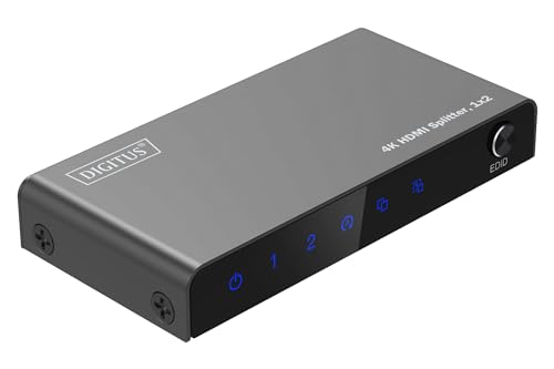 Digitus Ds-55336 Splitter Hdmi 1X2 - Ingresso: 1 Porta/Uscita: 2 Porte - Uhd 4K/60 Hz Hdtv: 3840 X 2160P - Hdcp 2.2 - Hdr, Deep Colour, Edid Switch, D