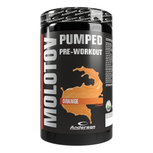Anderson Molotov Pumped Pre-Workout Powder Orange Blast 600G Con Tribulus, Arginina, Glutammina, Leucina, Bcaa, Taurina, Alanina, Hmb, Citrullina, Caf