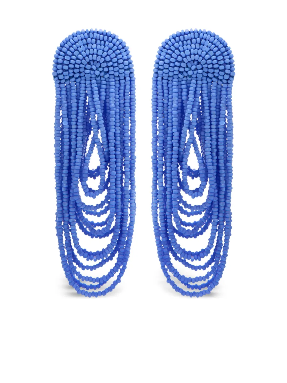 Oscar de la Renta Orecchini Beaded Curtain - Blu