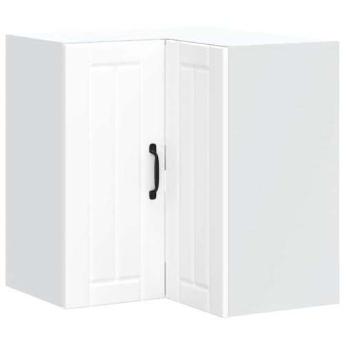 Vidaxl Pensile Da Cucina Ad Angolo Lucca Bianco In Legno Multistrato