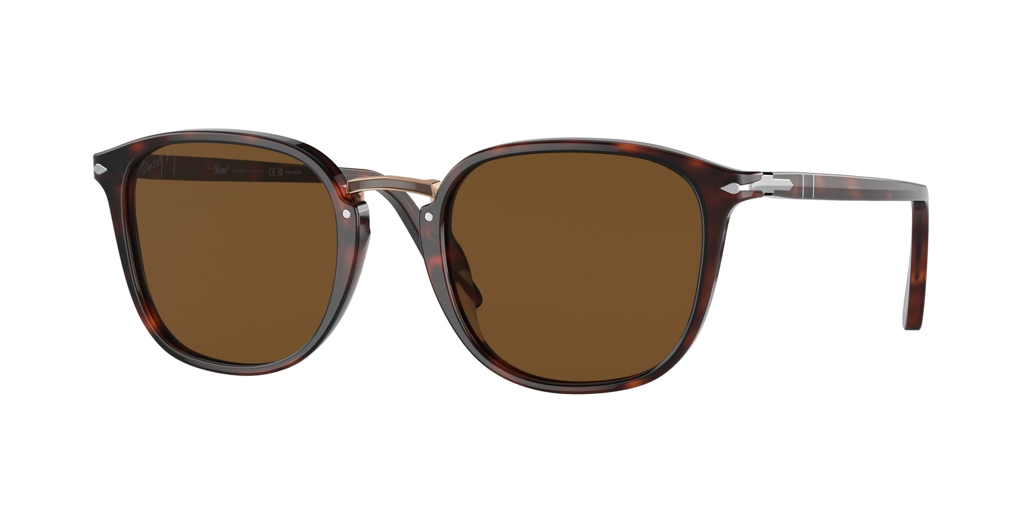 Persol Uomo Po3186S 24/57 Occhiali Da Sole Acetato Tartaruga Rotonda Polarizzata