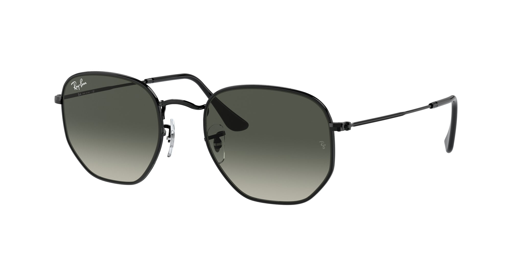 Ray - Ban Unisex Rb3548 Hexagonal 002/71 Occhiali Da Sole Metallo Nero Grigio Geometrica Normale Sfumato