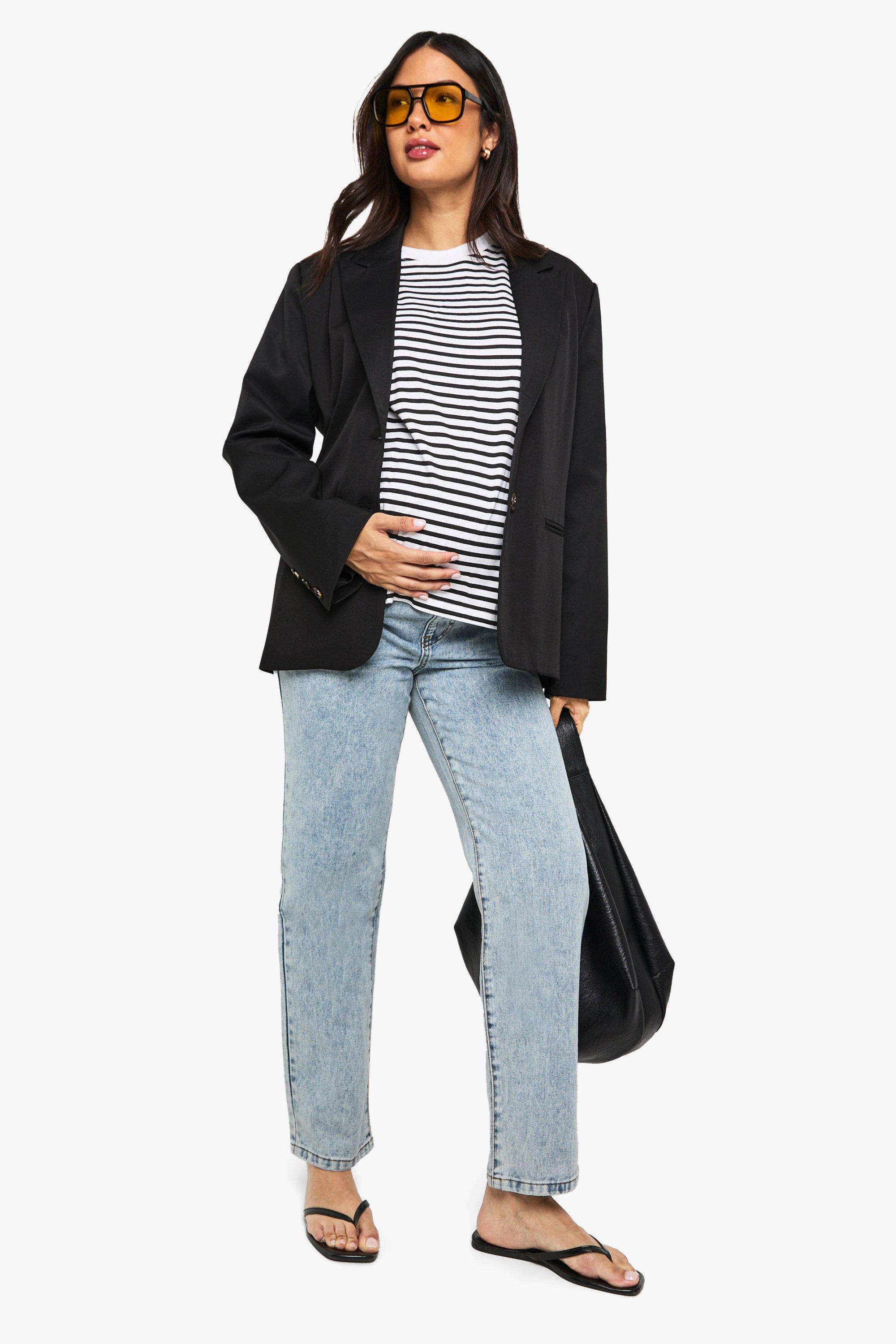 Jeans Mom Premaman Basics, Azzurro