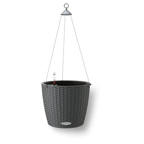 Lechuza Vaso Fioriera Pensile Nido Cottage Ø27 Con Auto Irrigazione Granito