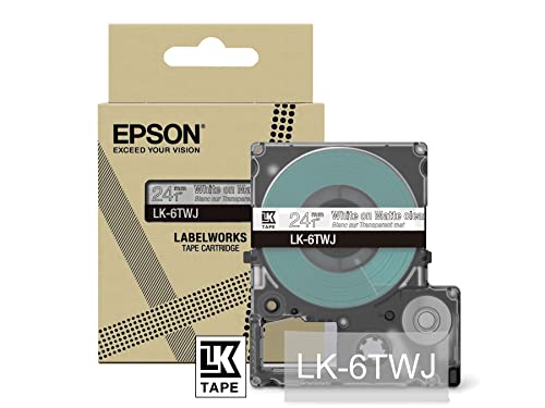 Epson Labelworks Lk-6Twj Cartuccia A Nastro Per Etichettatura Compatibile Con Epson Labelworks Lw-C610 Trasparente Opaco/Bianco 24Mm