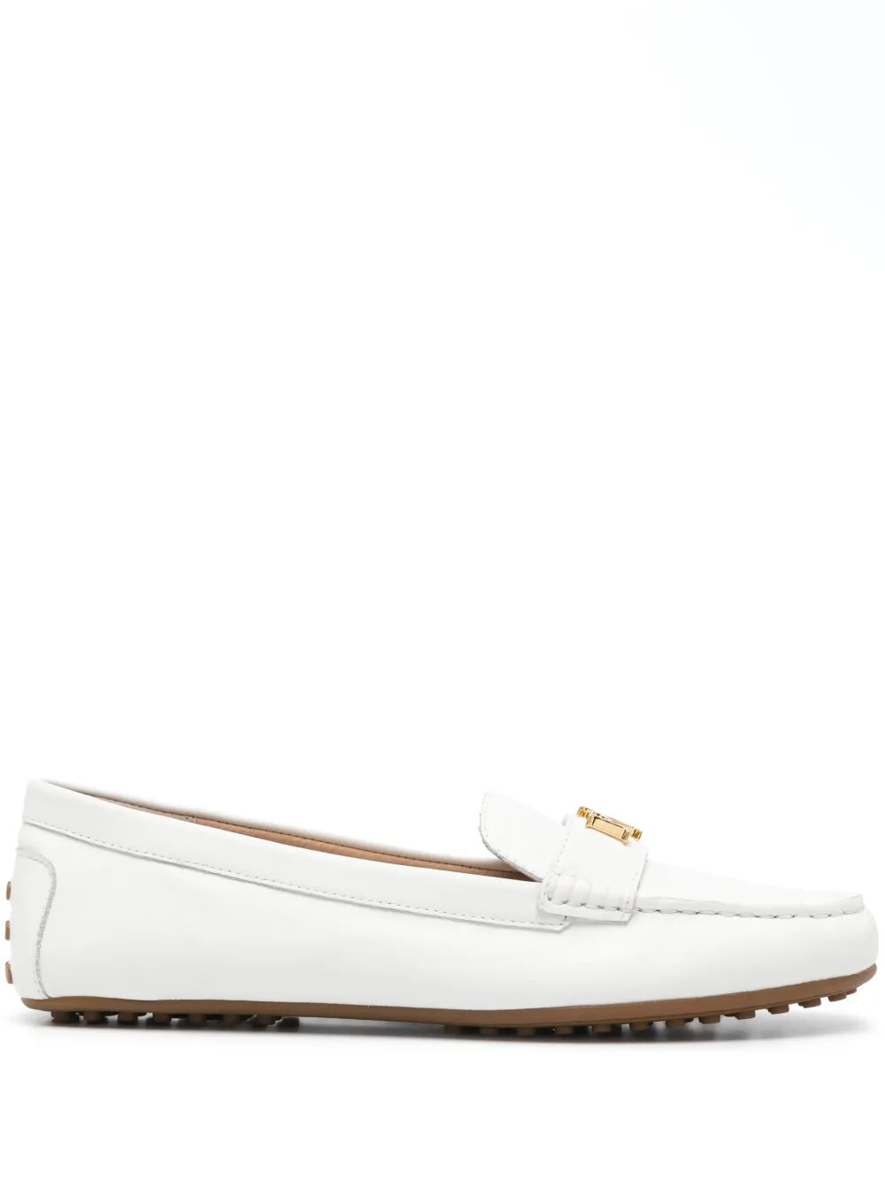 Lauren Ralph Lauren logo-plaque loafers - Bianco