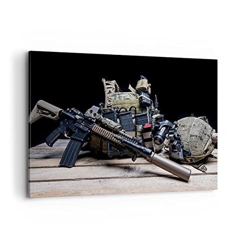 Quadro Su Tela 100X70Cm Stampe Da Parete Militaria Fucile Grandi Decorazione Murale Camera Da Letto Cucina 1 Pezzo Quadri Moderni Soggiorno Grafica Im