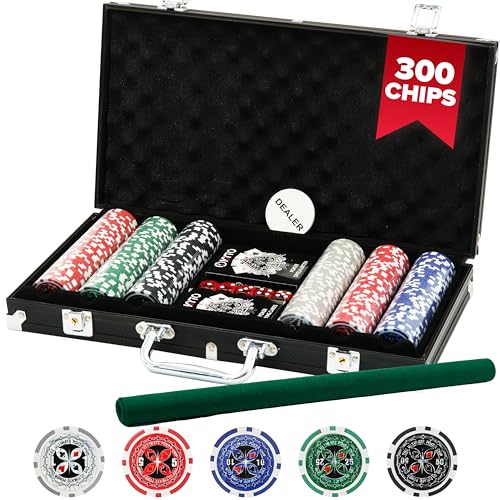 Kyto Set Da Poker Da 300 Pezzi – Ideale Texas Hold Em Set – Con Valigia, Chip Da Poker E Carte Da Poker – Perfetto Per Professionisti E Principianti I