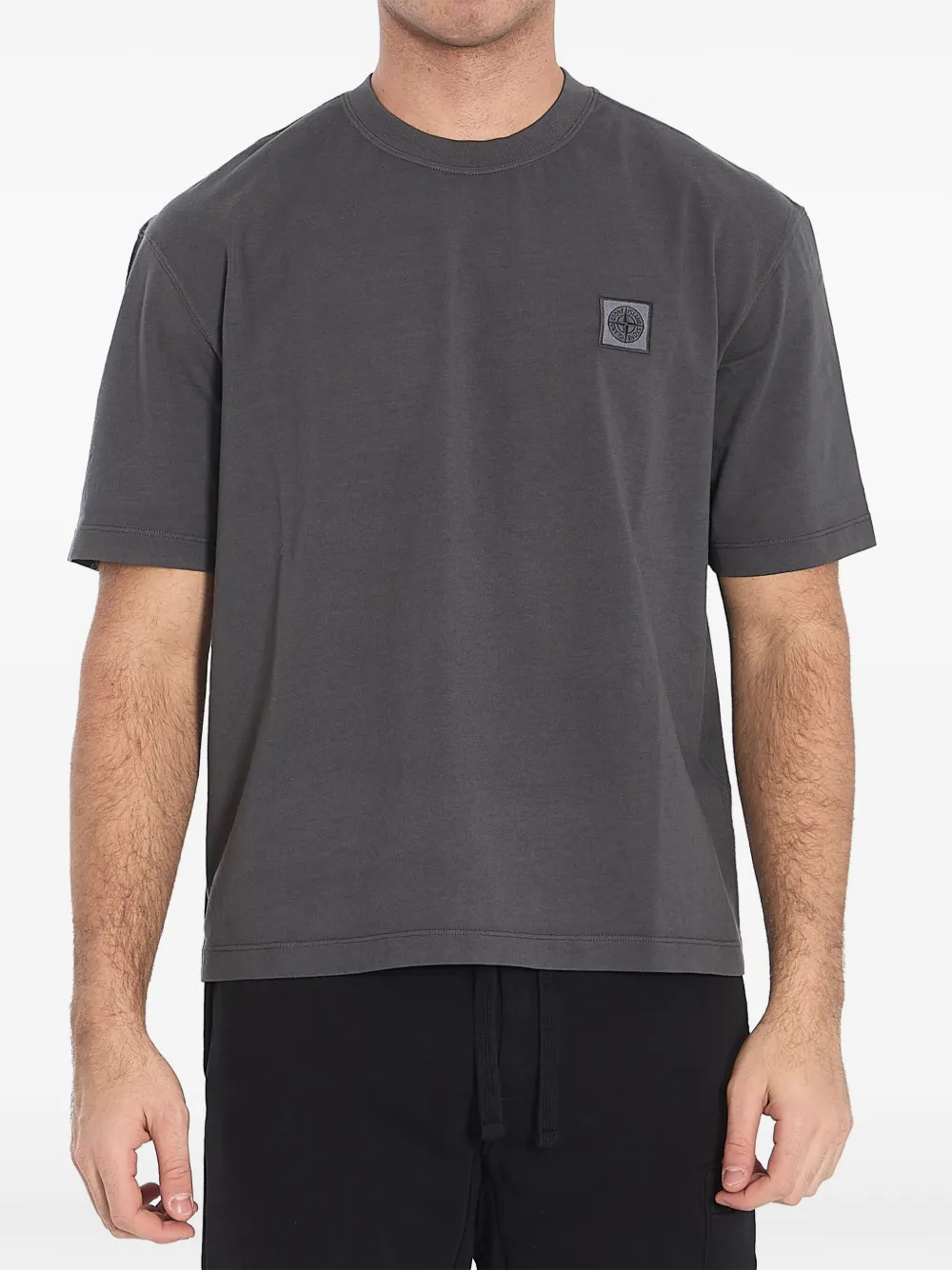 Stone Island Compass-patch cotton T-shirt - Grigio