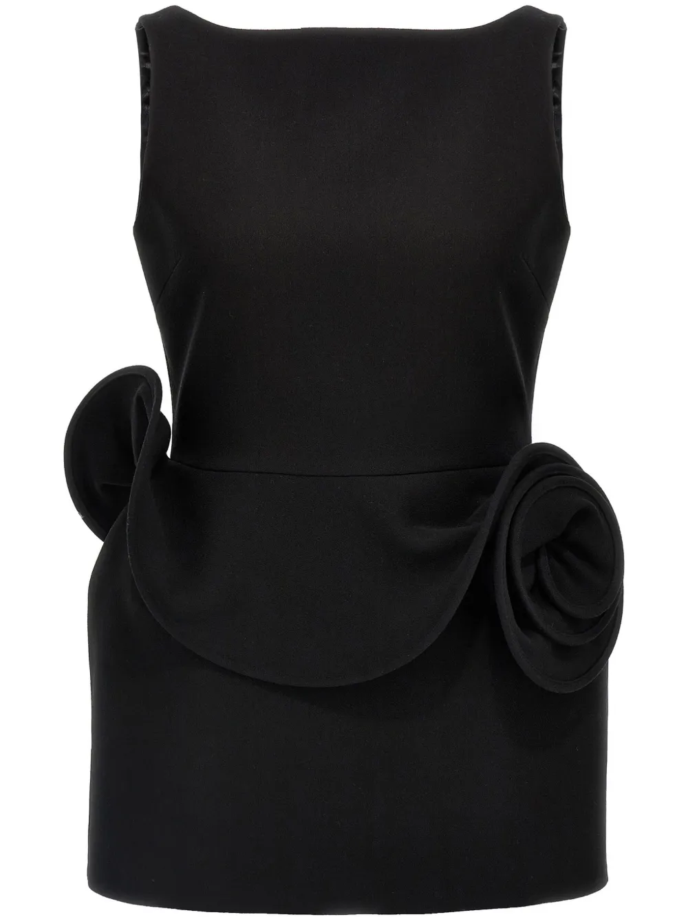 Magda Butrym floral-appliqué sheath mini dress - Nero