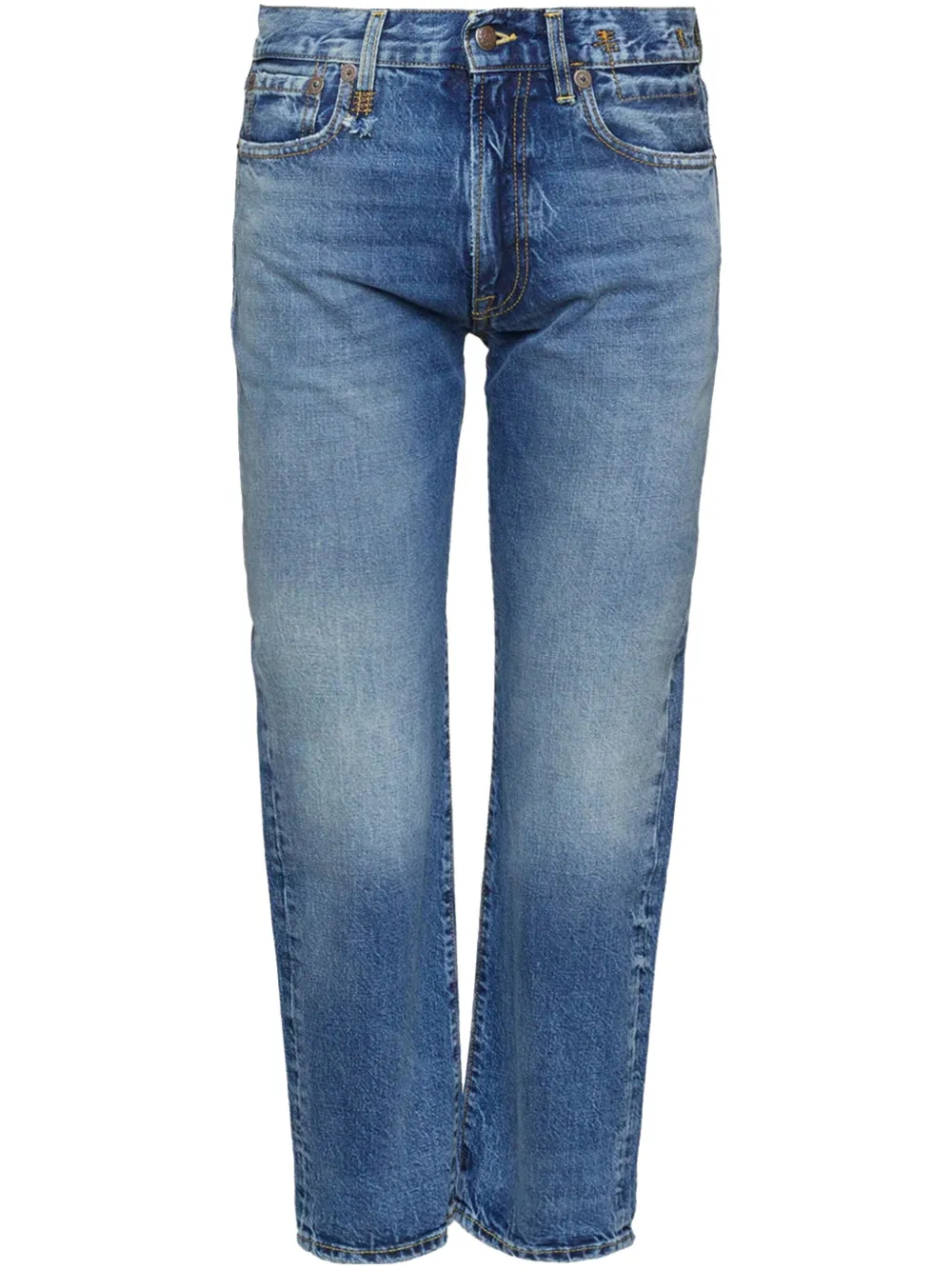 R13 cropped straight jeans - Blu