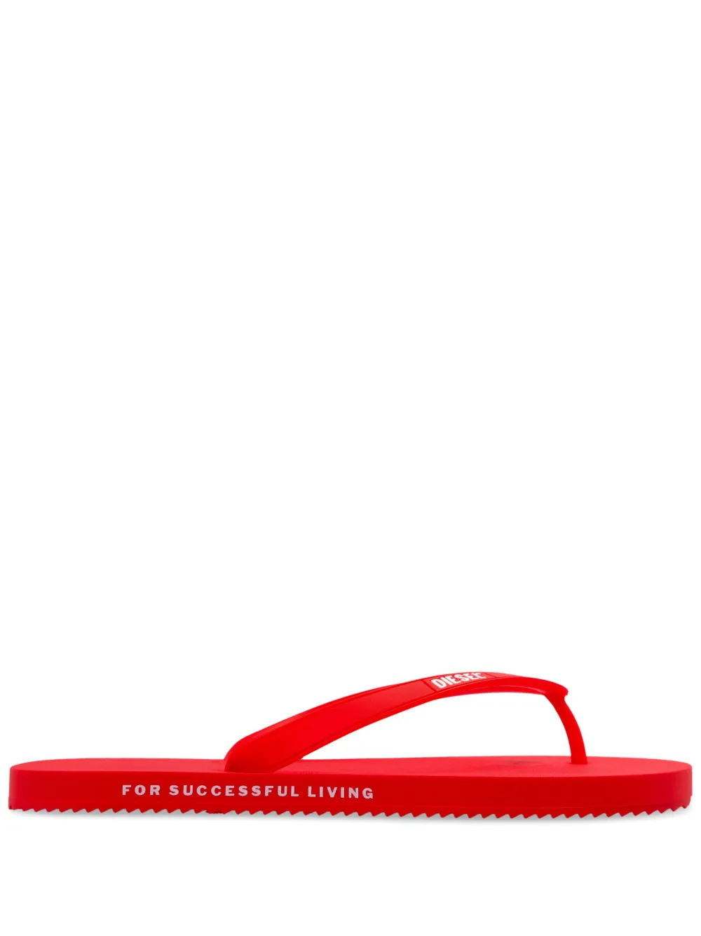 Diesel logo flip flops - Rosso