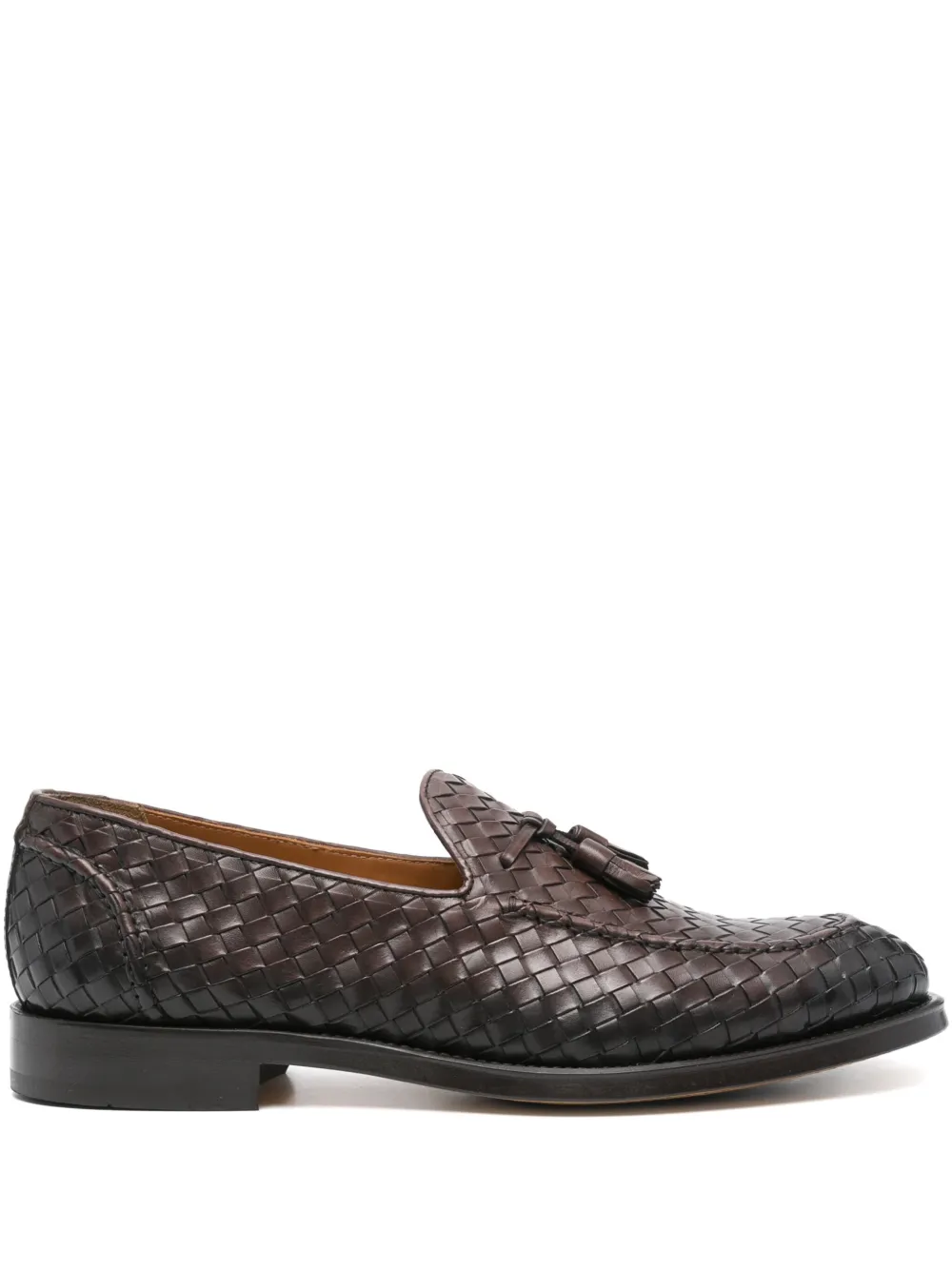 Doucal's interwoven leather loafers - Marrone