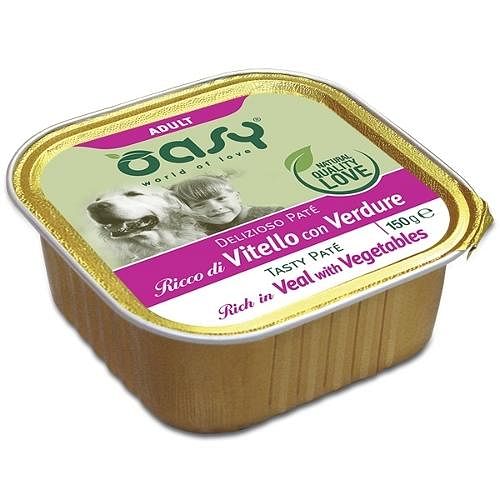 Oasy Wet Dog Delizioso Pate' Adult Vitello Con Verdure 150 G