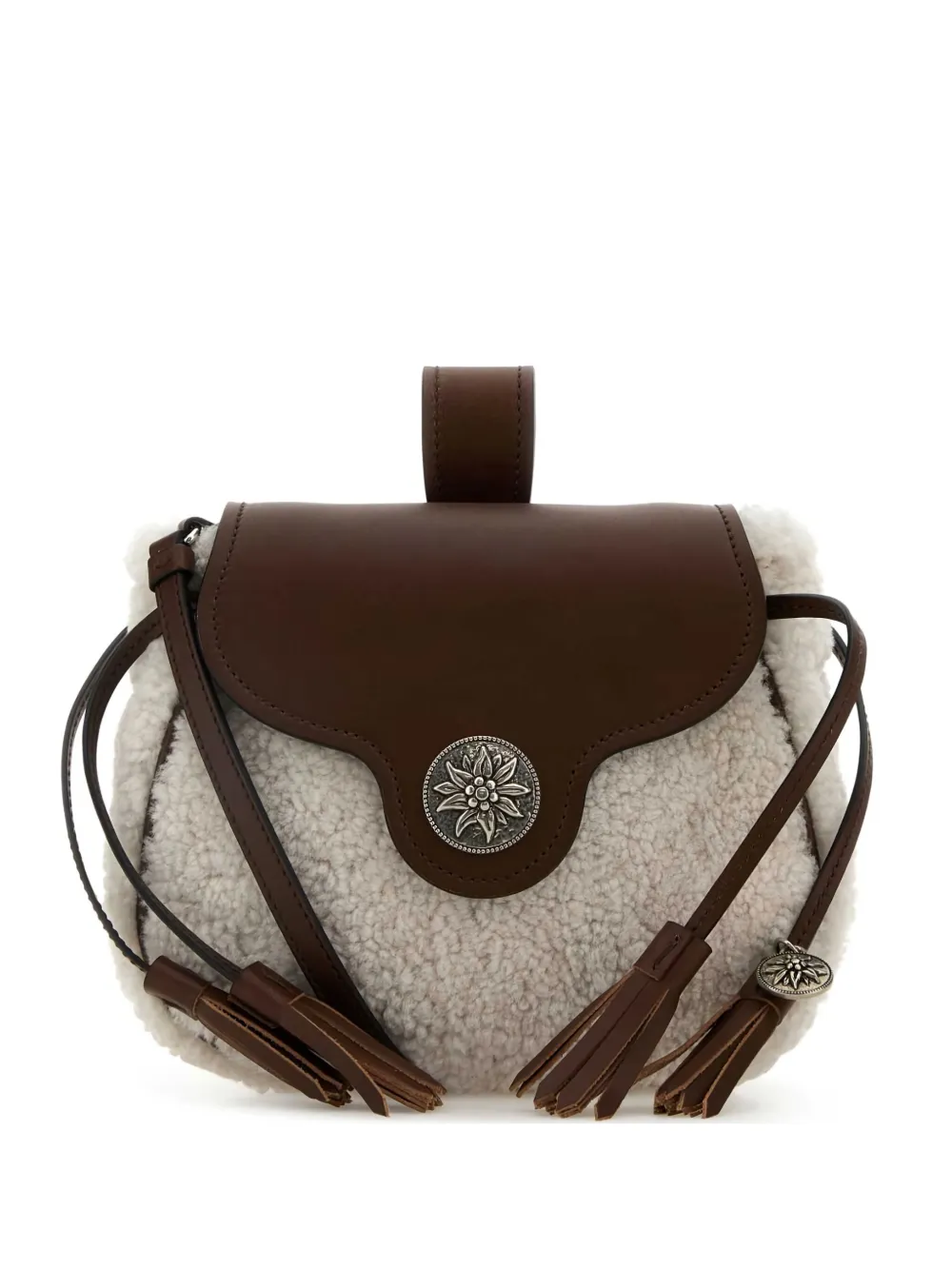 Prada shearling crossbody bag - Marrone