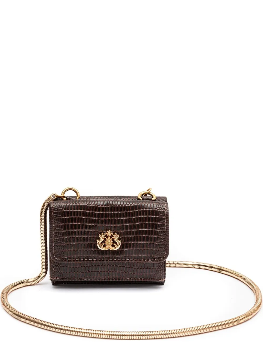 Isla lizard-effect wallet-on-chain - Marrone