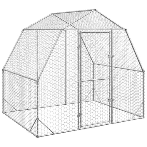 Vidaxl Recinto Per Polli 2,5X2X2,25 M In Acciaio Zincato, Recinto Per Polli Walk-In, Pollaio In Metallo, Pollaio Walkin, Pollaio Walk-In