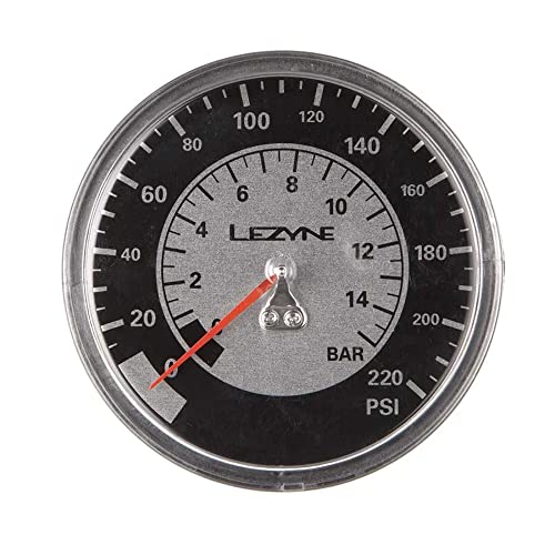 Lezyne, Manometro Per Pompa, 1-Rp-Flgue-V2220, Nero (Schwarz/Silber), Standard