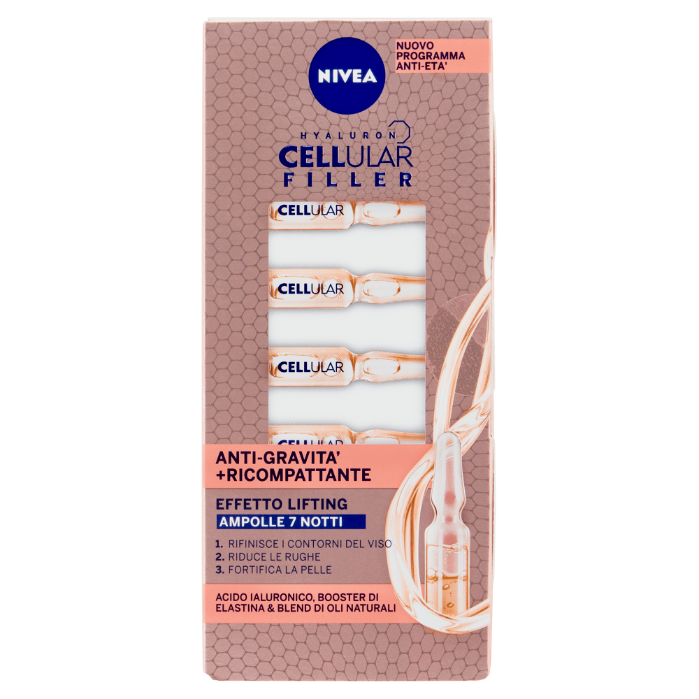 Nivea Hyaluron Cellular Filler Anti-Gravità + Ricompattante Ampolle 7 Notti - -