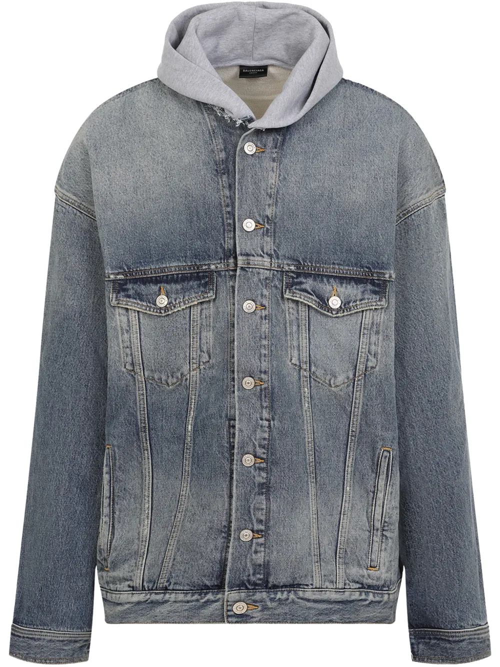 Balenciaga hooded denim jacket - Blu