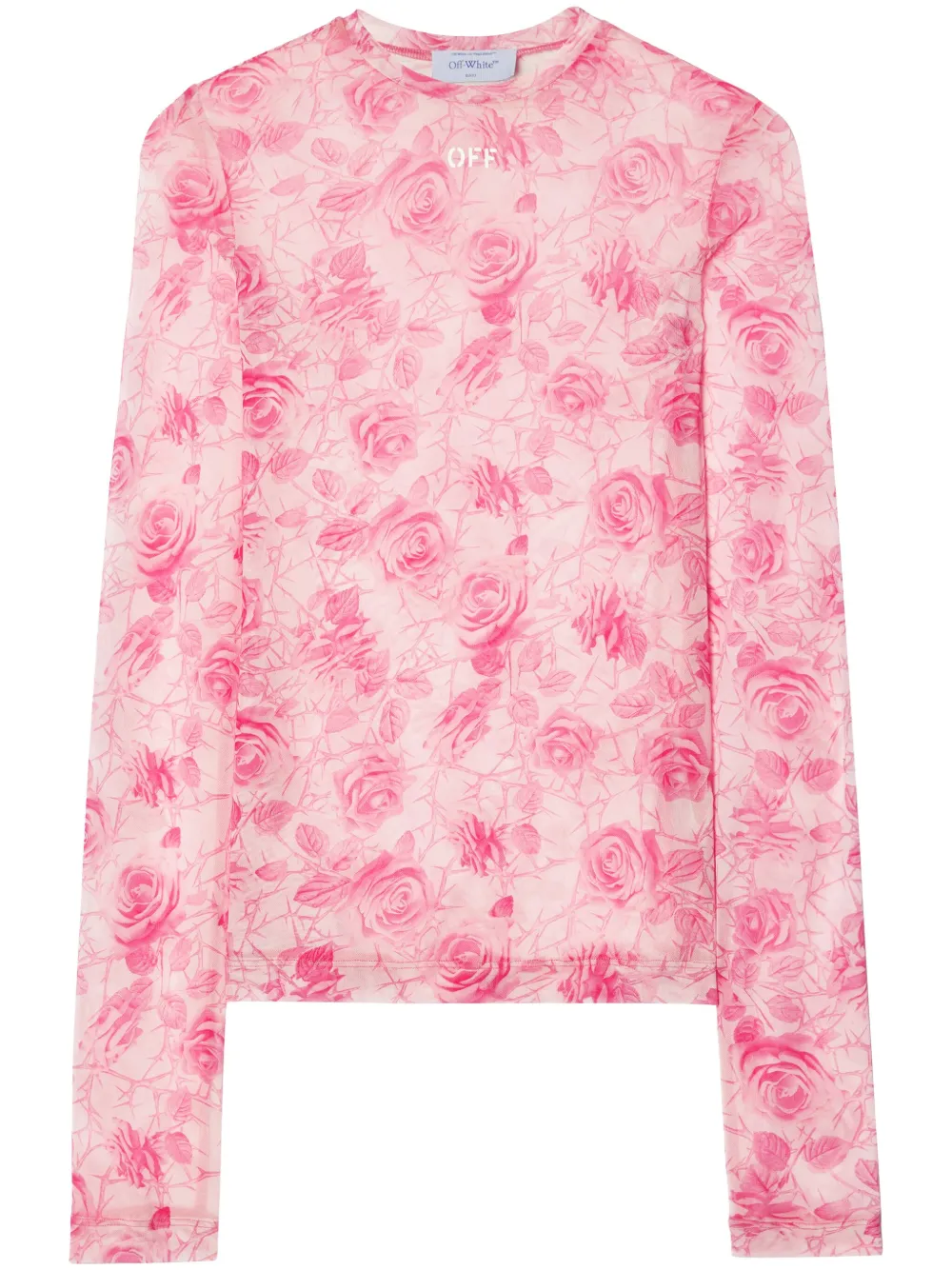 Off-White Top Off Stamp Roses - Rosa
