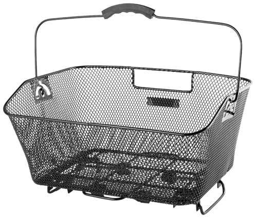 M-Wave Wire Basket Ba-Rm Clamp W With Clamp For Rear Carrier, Material: Steel, Black, Finishing: Pe Powder Coating, Size: 41X30.5X17 Cm (Wxlxh)