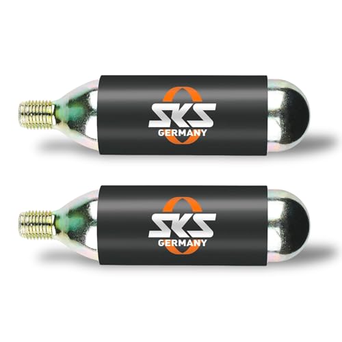 Sks Germany Co2 Cartridges 24 G Mit Gewinde 2Er-Set Cartucce D'Aria, Accessori (Gonfiaggio Fulmineo, Adatto A Pneumatici Mtb, Bici Da Strada O Trekkin