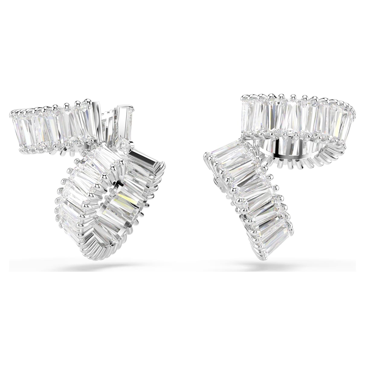 Orecchini ear cuff Ariana Grande x Swarovski, Taglio baguette, Bianchi, Placcato rodio