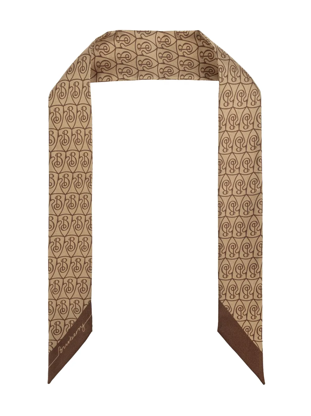 Burberry monogram printed scarf - Marrone