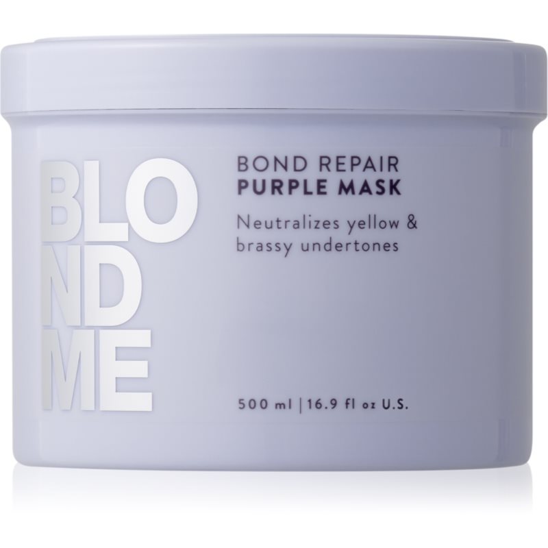 Schwarzkopf Professional Blondme Bond Repair Purple Mask Maschera Per Capelli Neutralizzante Per Toni Gialli 500 Ml